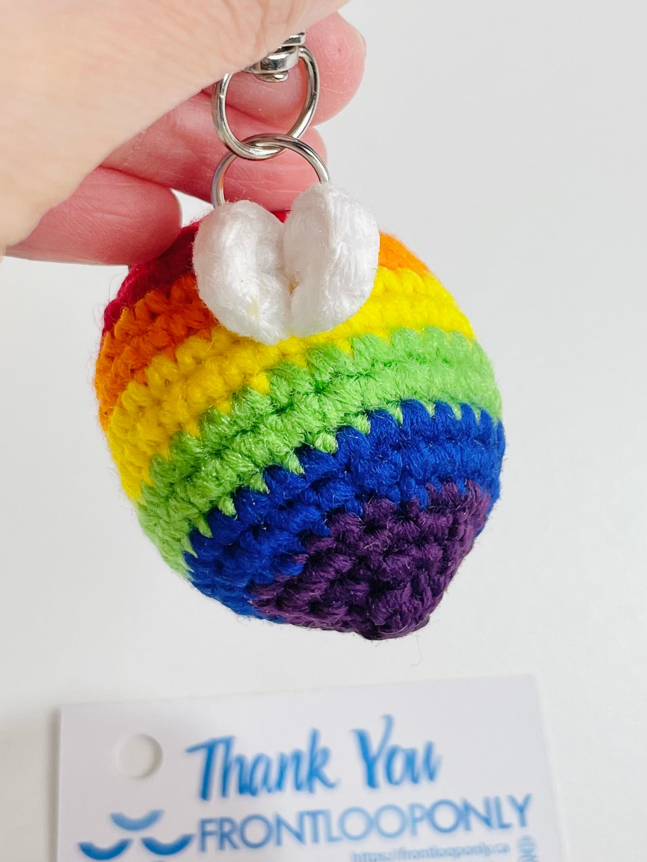 Crochet Rainbow Bee Keychain, Bag Charm, Kawaii Amigurumi, Backpack Accessory Gift