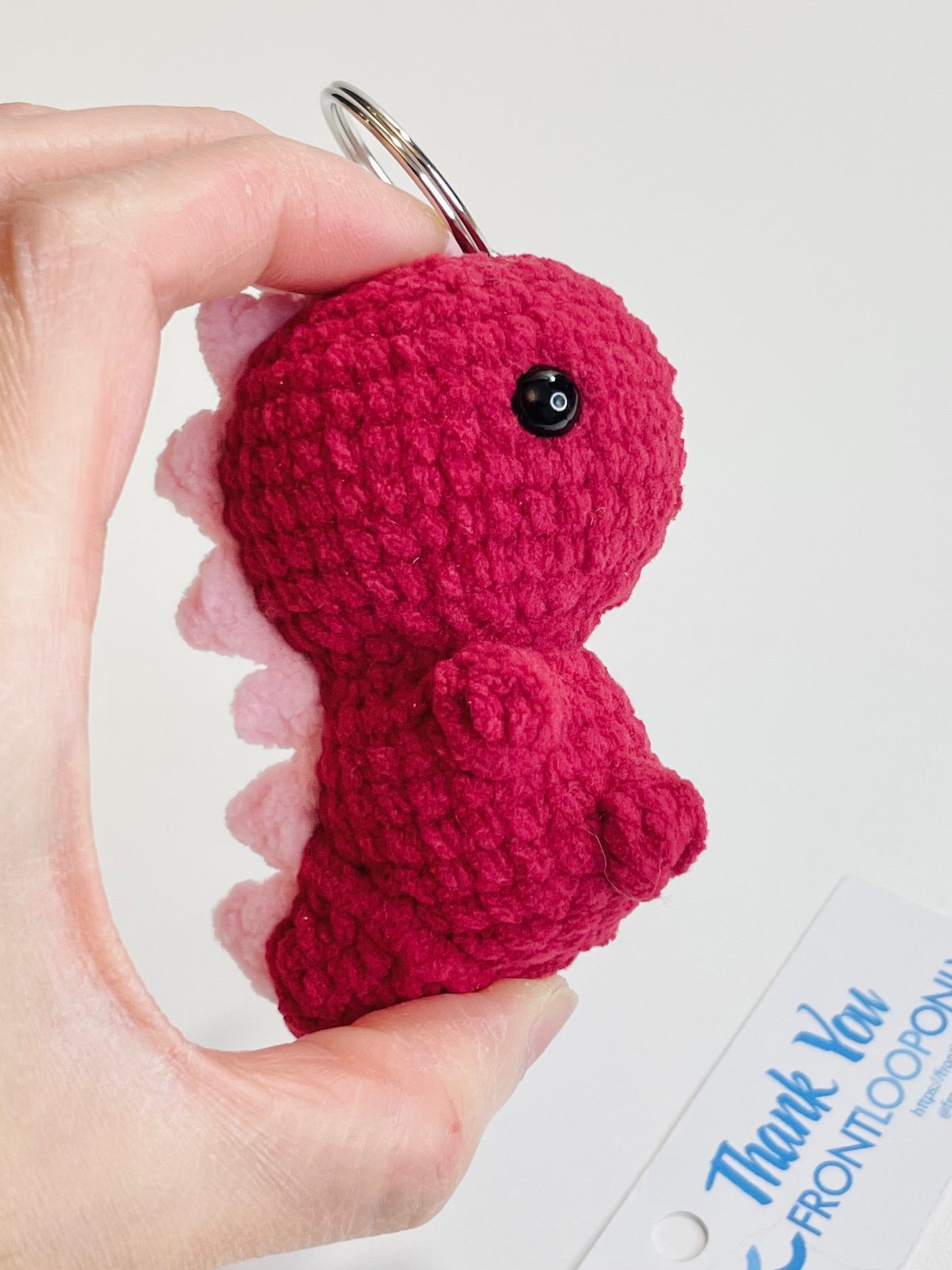 Crochet Baby Dinosaur Keychain – Handmade Mini Dino Plush, Kawaii Amigurumi Keyring, Cute Bag Charm, Small Gift for Dino Lovers