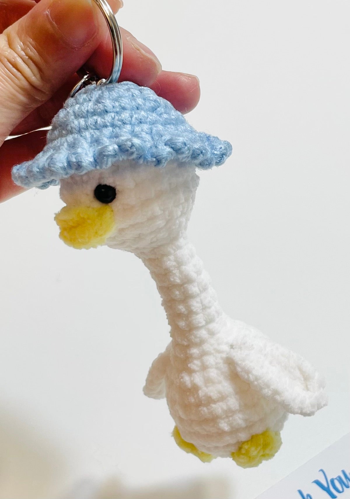 Crochet Mother Duck Keychain with Bandana or Hat | Handmade Amigurumi Duck Bag Charm | Animal Keychain Gift