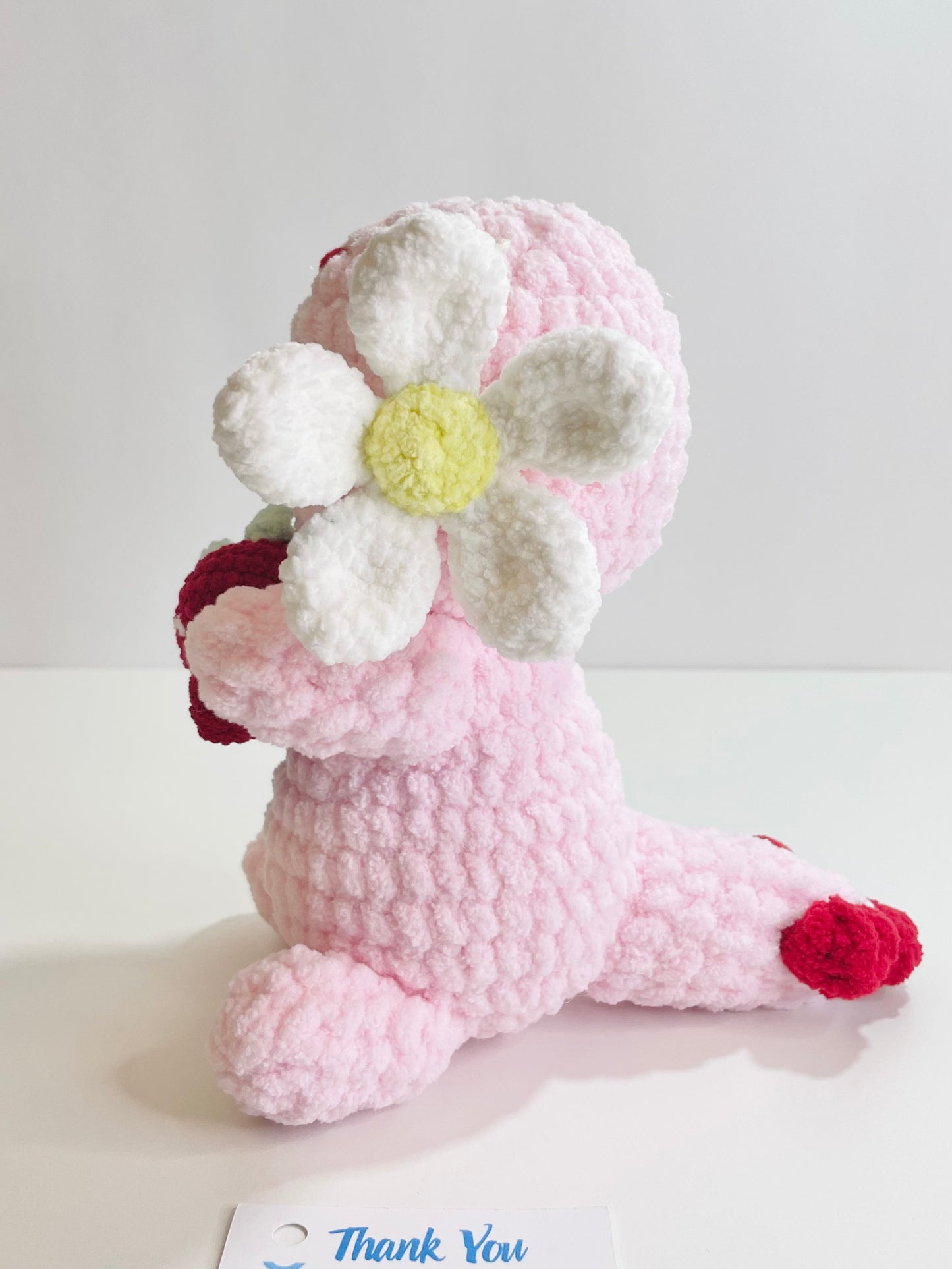 Crochet Strawberry Axolotl Plushie | Handmade Kawaii Axolotl Stuffed Animal | Soft Pink Plush Toy | Strawberry Lover Gift