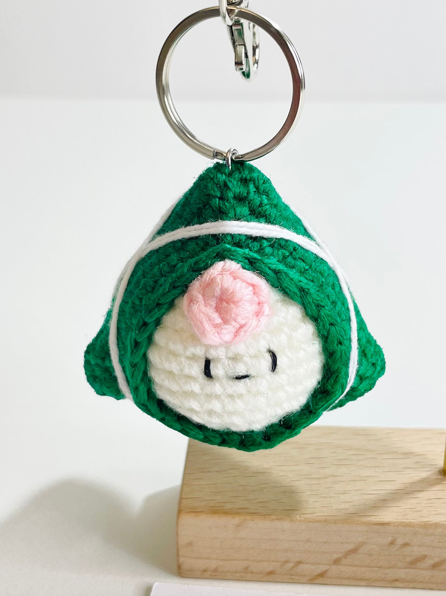 Crochet Sticky Rice Dumpling Keychain | Zongzi Amigurumi | Food Bag Charm | Handmade Kawaii Accessory