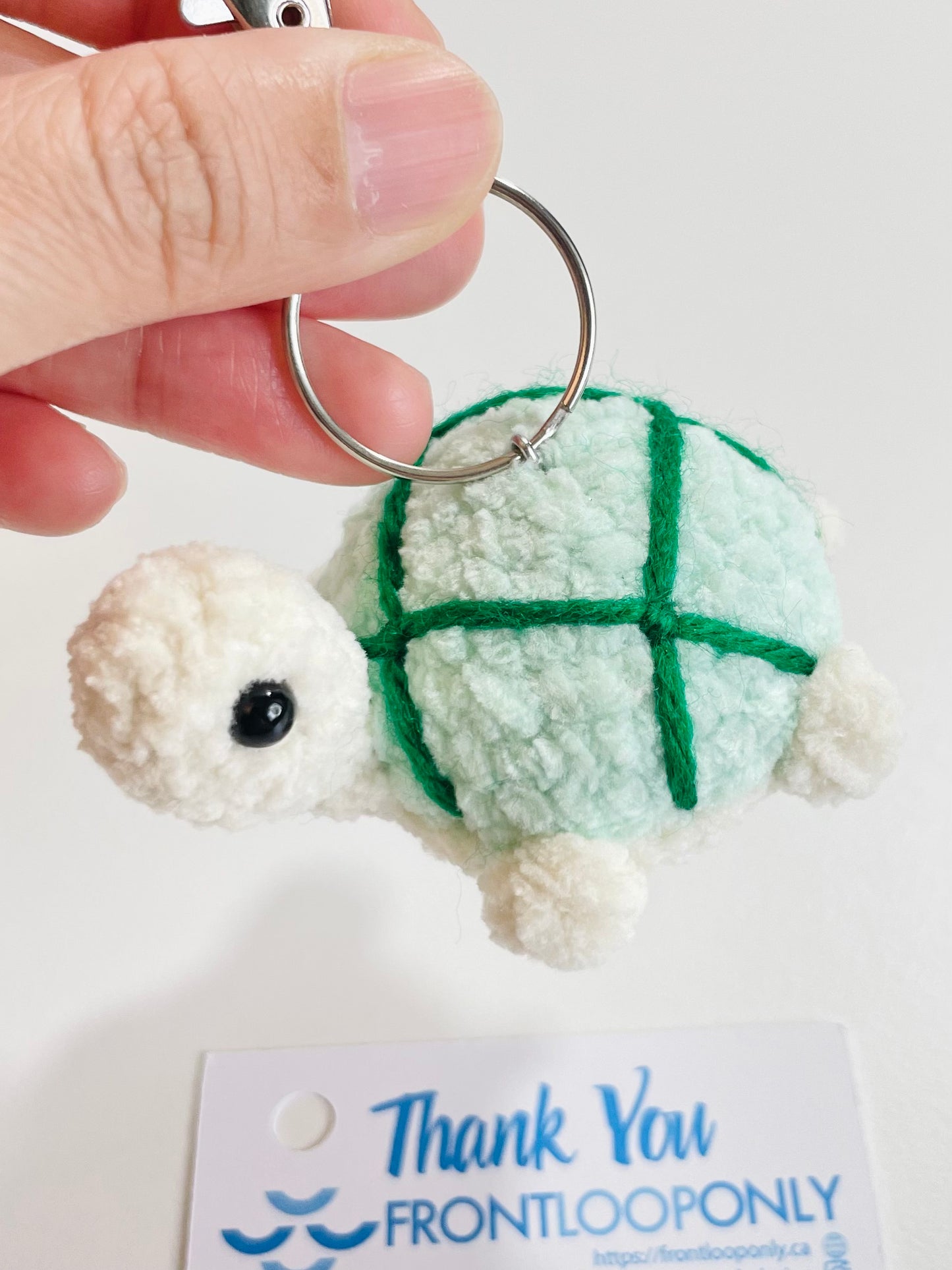 Handmade Crochet Turtle Keychain, Sea Turtle Bag Charm, Ocean Lover Gift