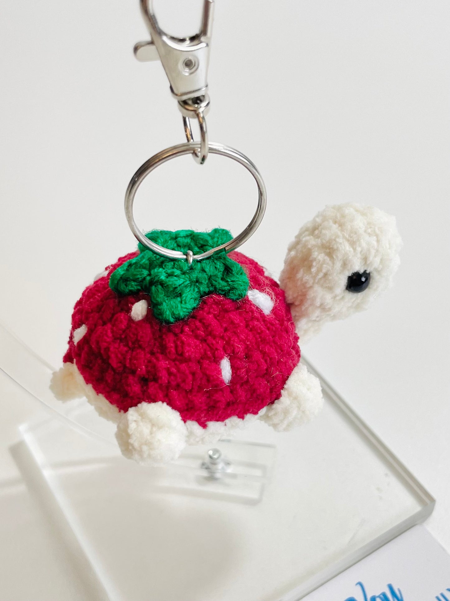 Handmade Crochet Turtle Keychain, Sea Turtle Bag Charm, Ocean Lover Gift