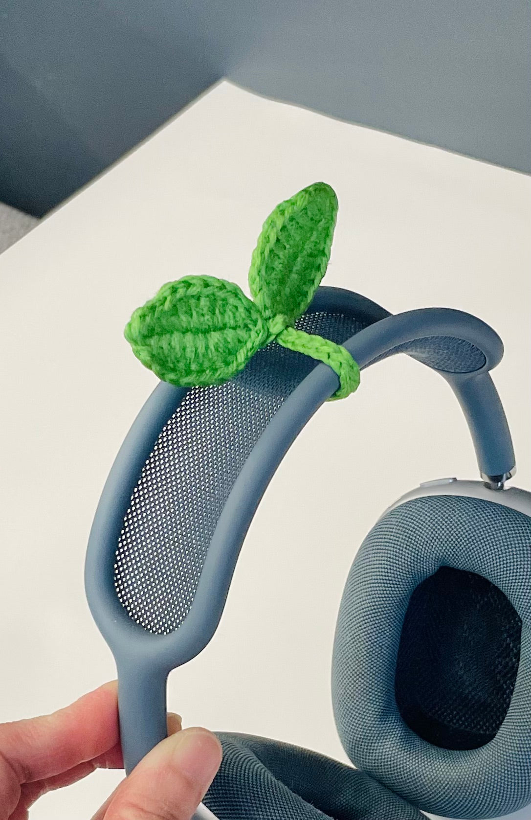 Crochet Leaf Sprout - Headphone Sprout for AirPods Max, Bookmark & Wire Wrap