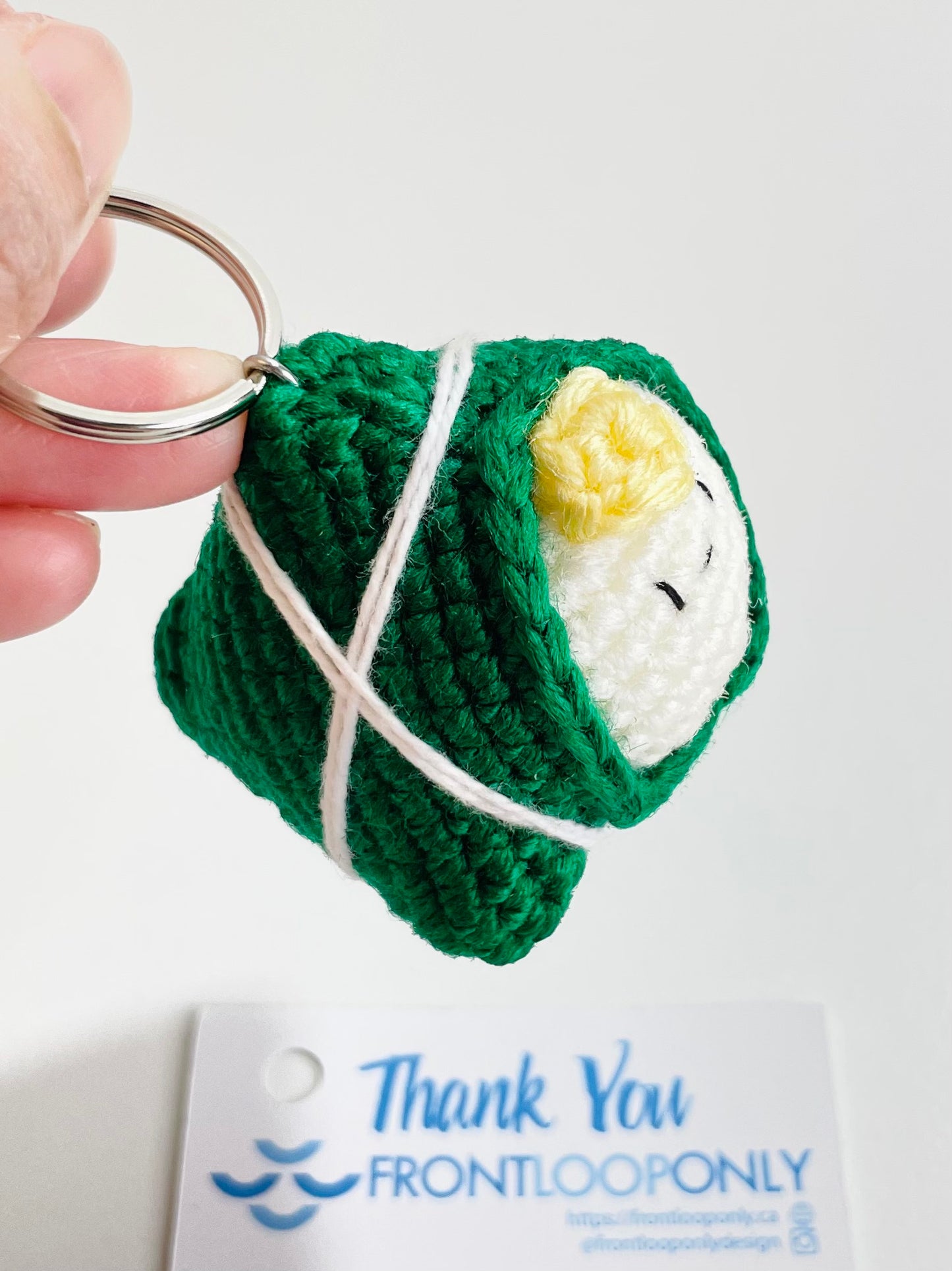 Crochet Sticky Rice Dumpling Keychain | Zongzi Amigurumi | Food Bag Charm | Handmade Kawaii Accessory