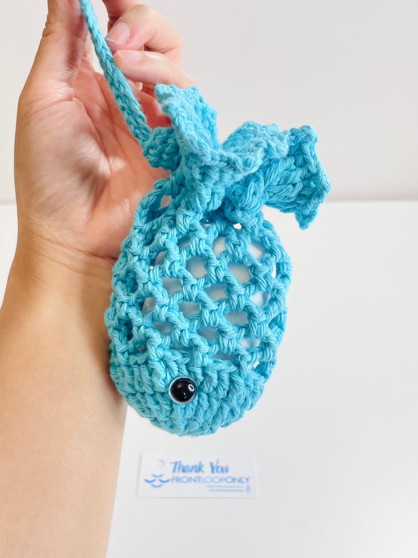 Crochet Fish AirPods Pouch | Handmade Cotton Yarn Earbud Case | Kawaii Fish Bag Holder