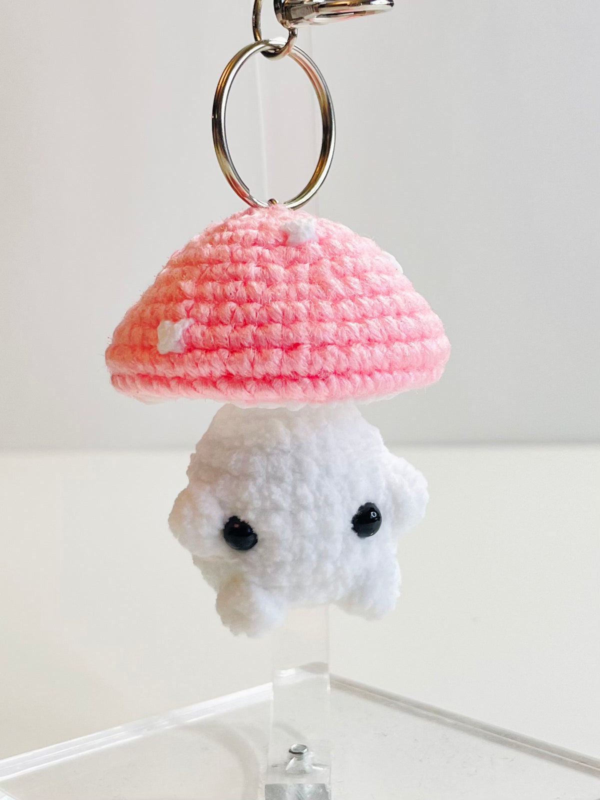 Crochet Mushroom Keychain, Pop Up Charm, Handmade Kawaii Bag Accessory, Forestcore Backpack, Keyring Gift