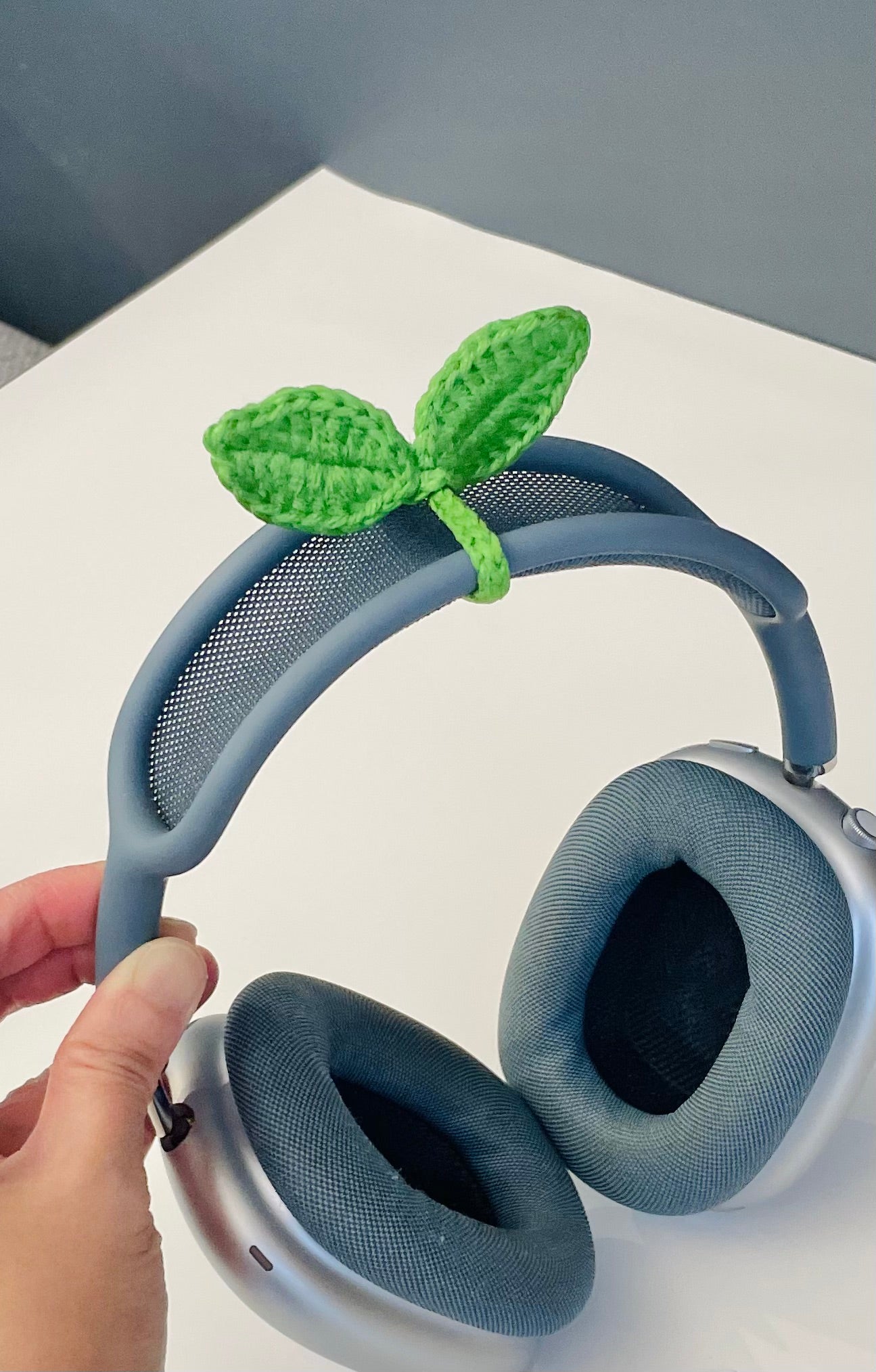 Crochet Leaf Sprout - Headphone Sprout for AirPods Max, Bookmark & Wire Wrap