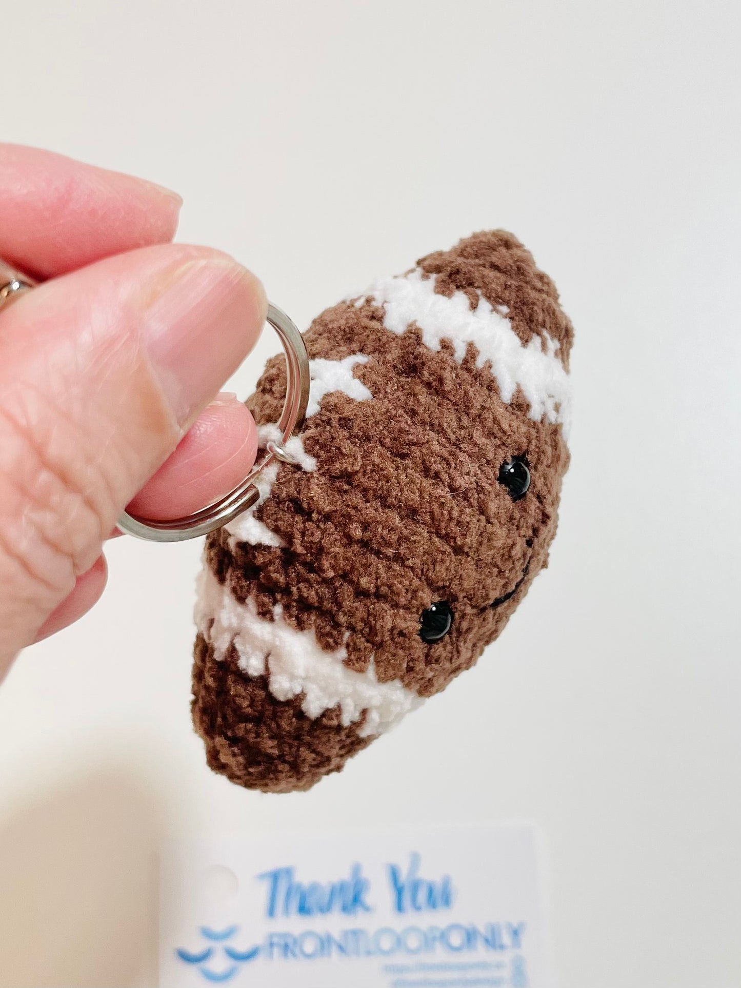 Crochet Football or Volleyball Keychain | Handmade Sports Keychain | Athlete, Coach, Team Gift | Backpack Charm