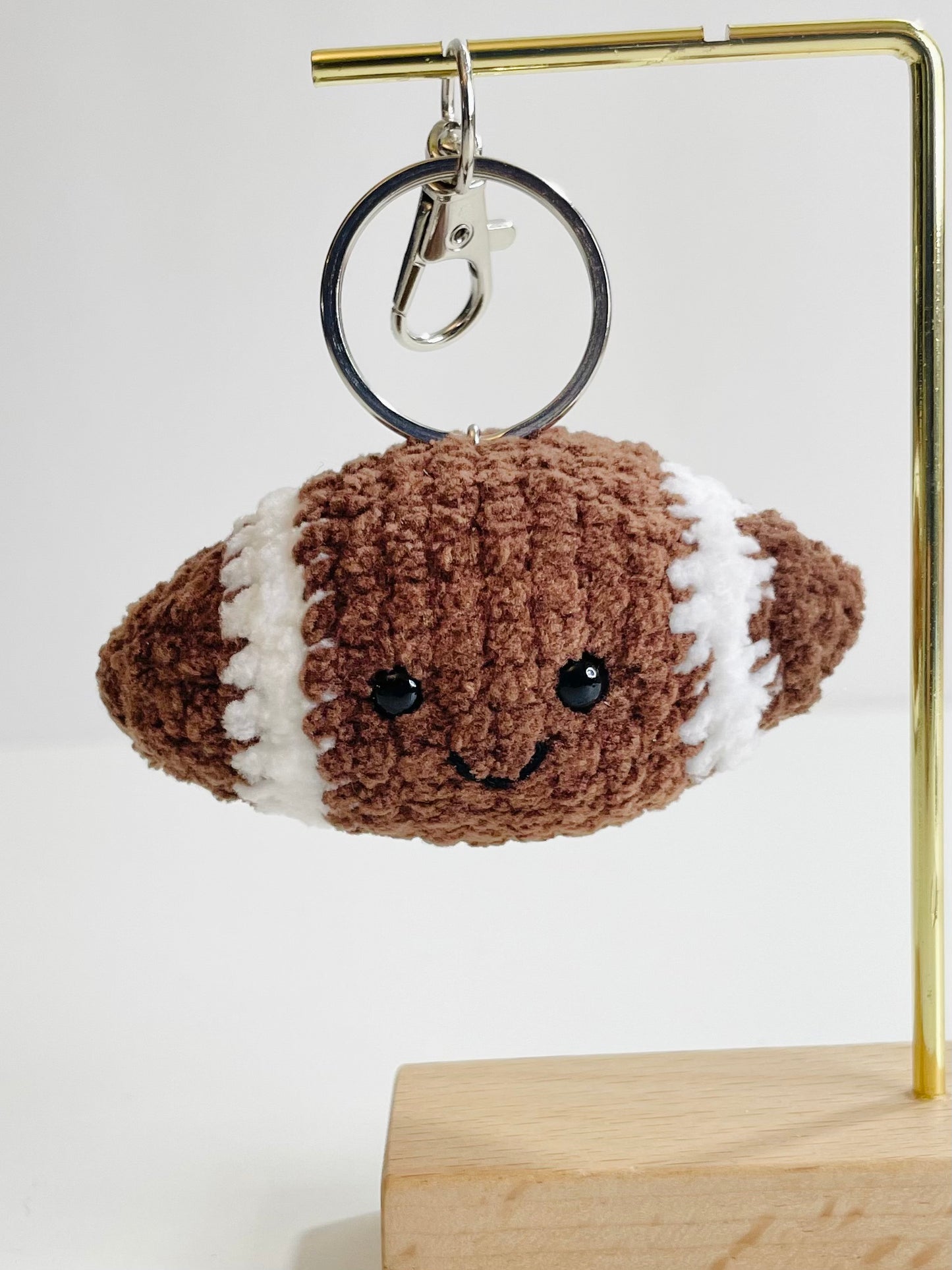 Crochet Football or Volleyball Keychain | Handmade Sports Keychain | Athlete, Coach, Team Gift | Backpack Charm