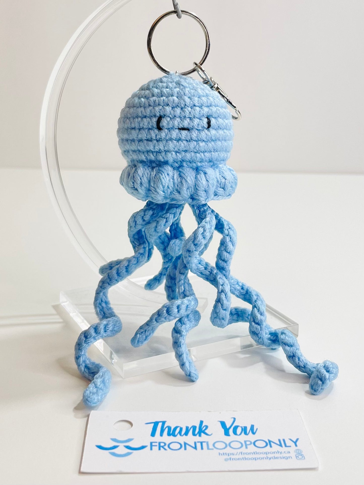 Crochet Octopus Keychain, Handmade Amigurumi Sea Animal, Ocean Accessory, Kawaii Bag Charm