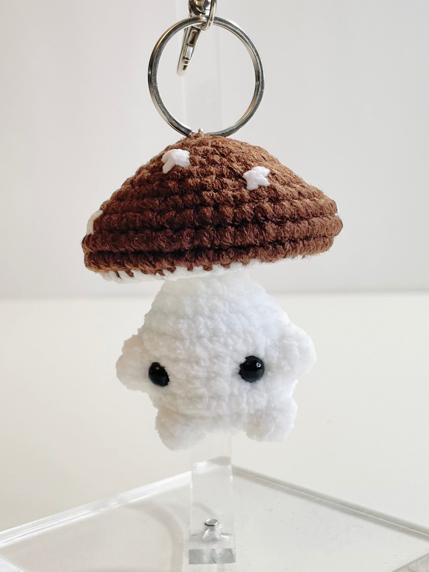 Crochet Mushroom Keychain, Pop Up Charm, Handmade Kawaii Bag Accessory, Forestcore Backpack, Keyring Gift