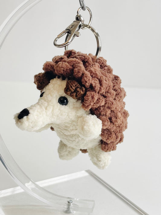 Handmade Amigurumi Hedgehog Keychain, Kawaii Woodland Animal Bag Charm