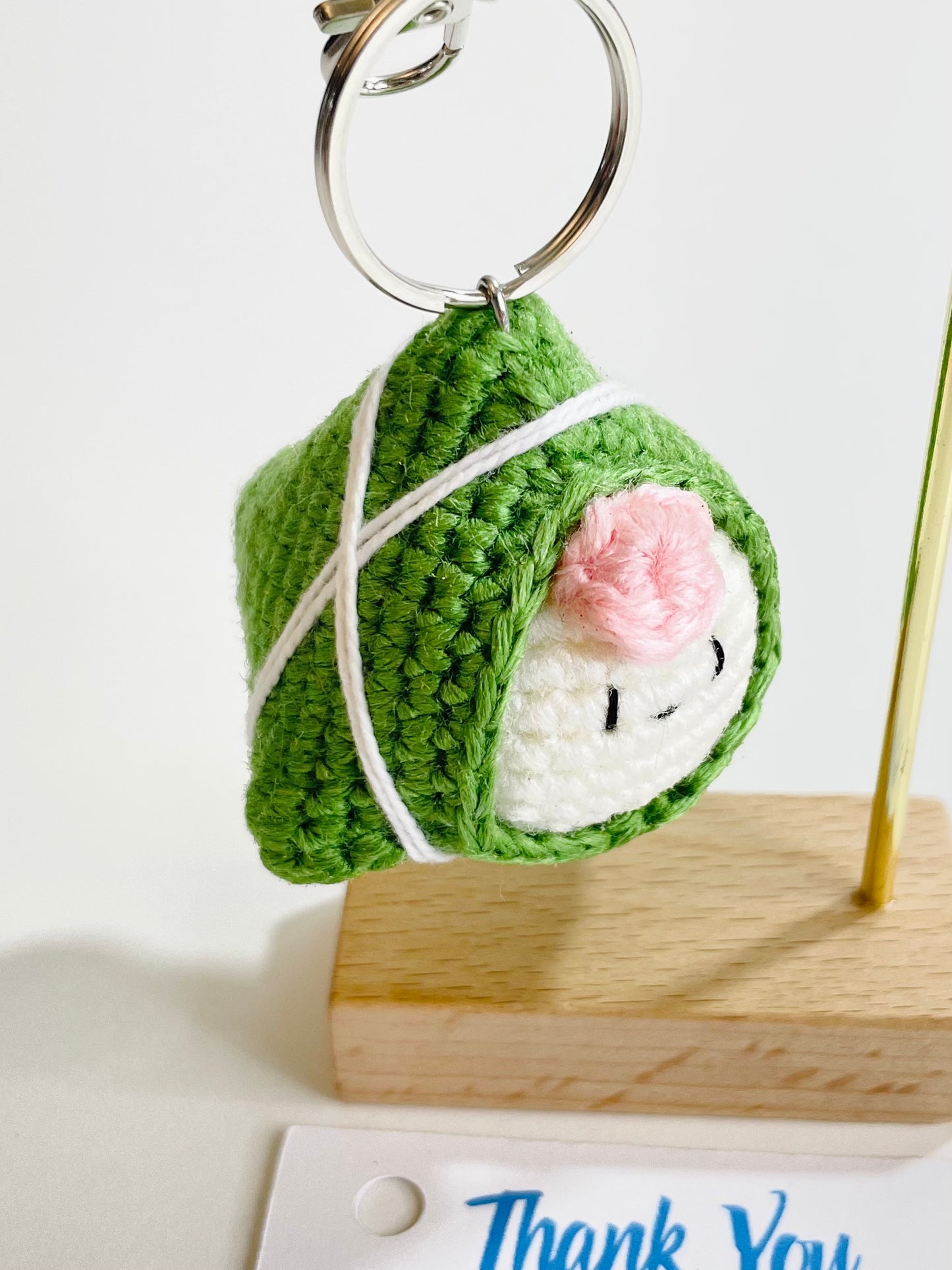 Crochet Sticky Rice Dumpling Keychain | Zongzi Amigurumi | Food Bag Charm | Handmade Kawaii Accessory