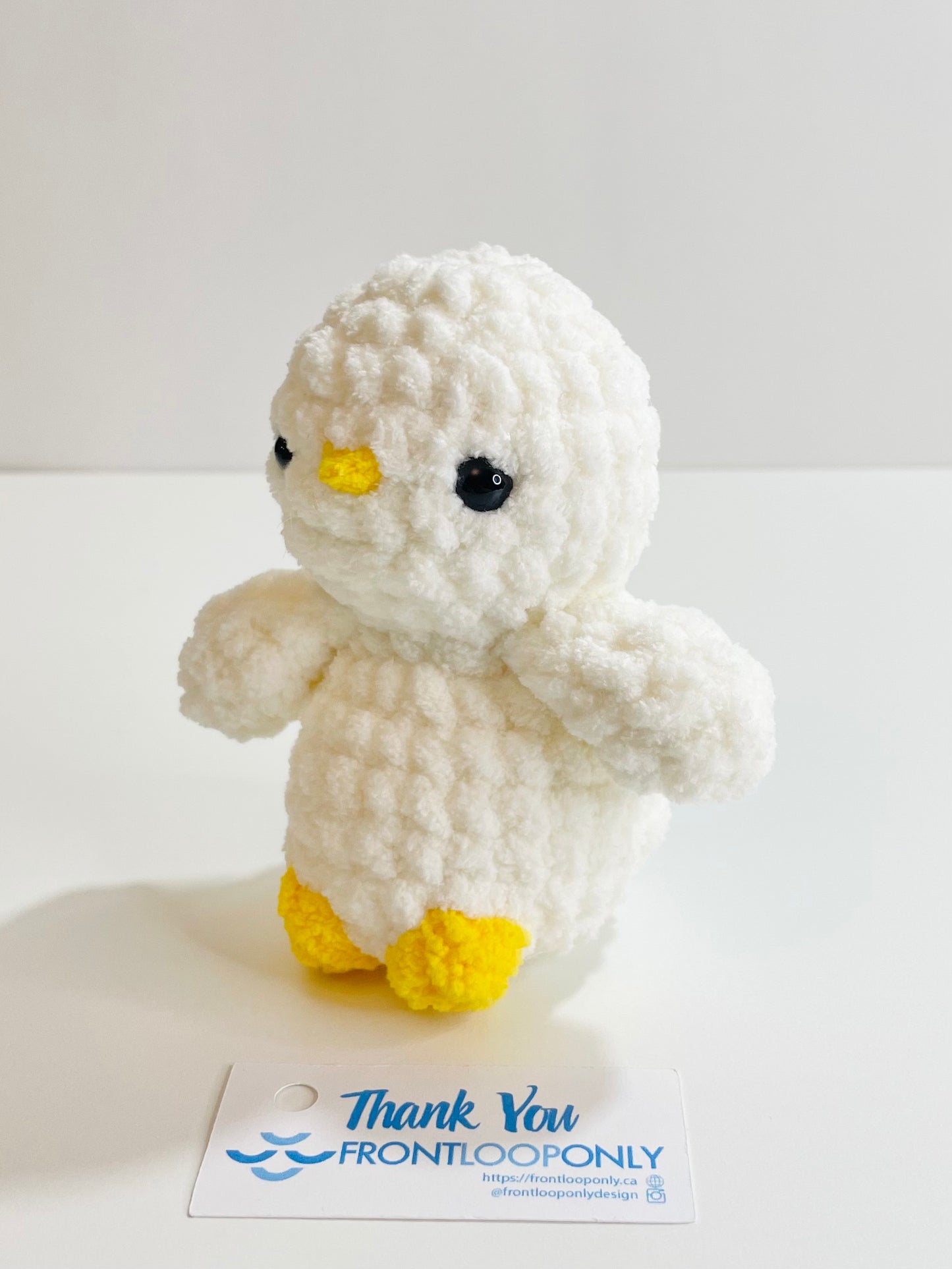 Weighted Crochet Duck Plush – Amigurumi Desk Decor, Sensory Comfort Toy