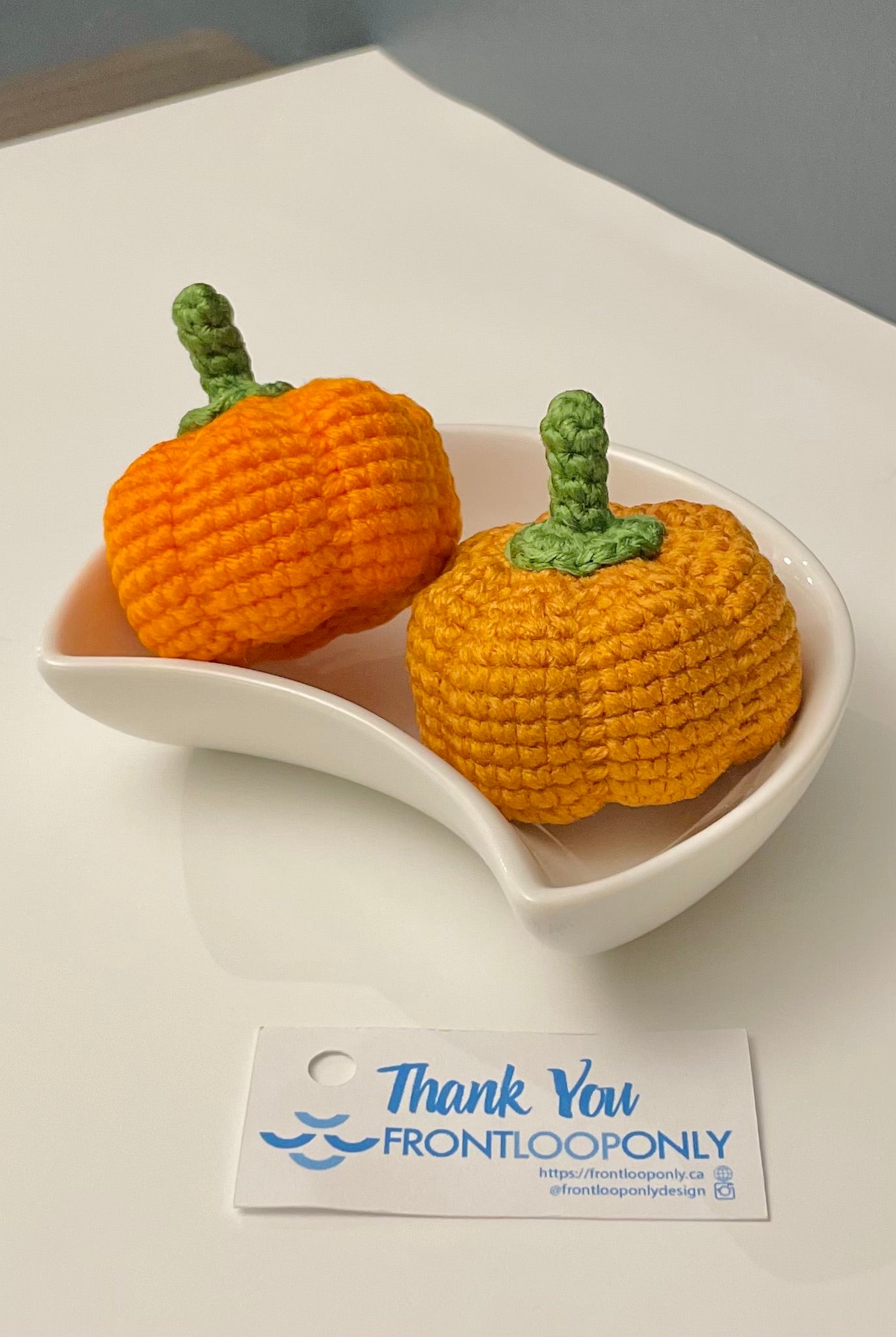 Crochet Pumpkin Keychain, Handmade Fall Bag Charm, Autumn Accessory (2.2 inch)