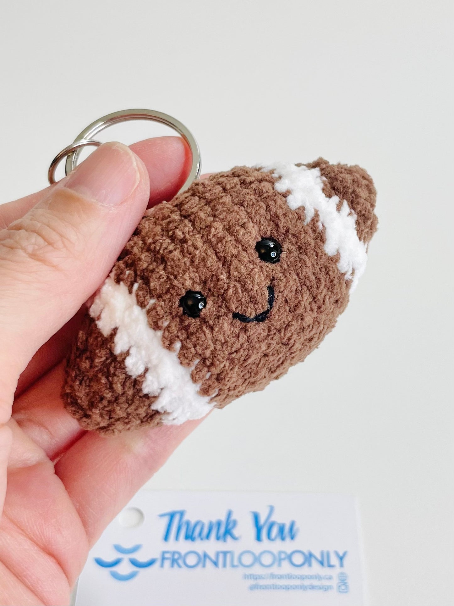 Crochet Football or Volleyball Keychain | Handmade Sports Keychain | Athlete, Coach, Team Gift | Backpack Charm