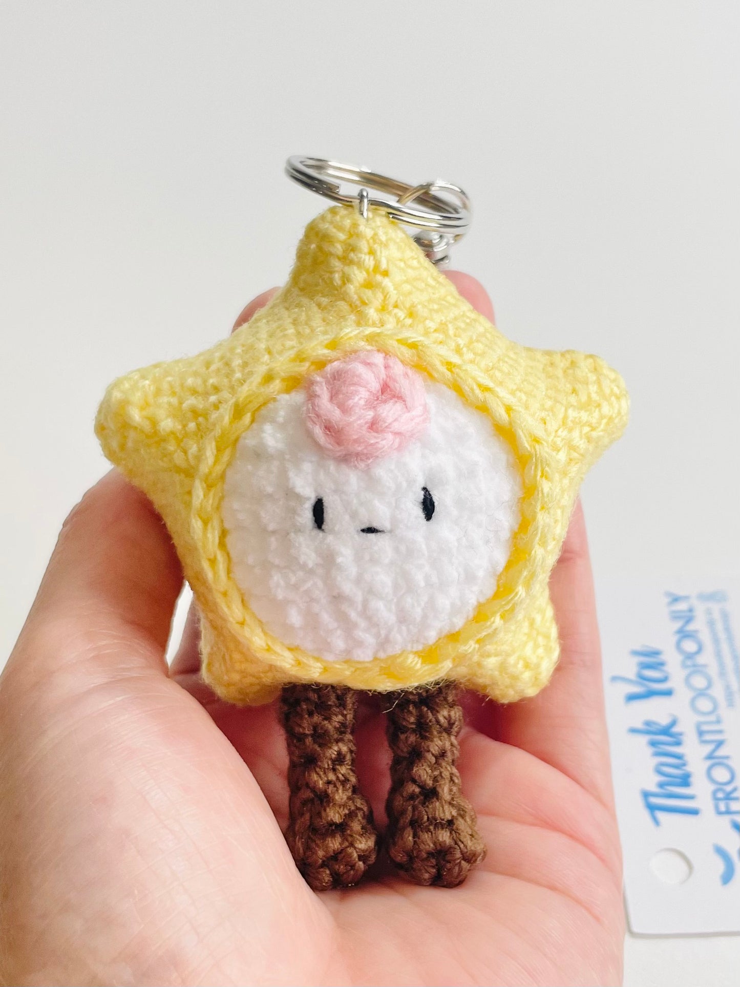 Crochet Baby Star Keychain – Handmade Kawaii Star Bag Charm, Amigurumi Keyring