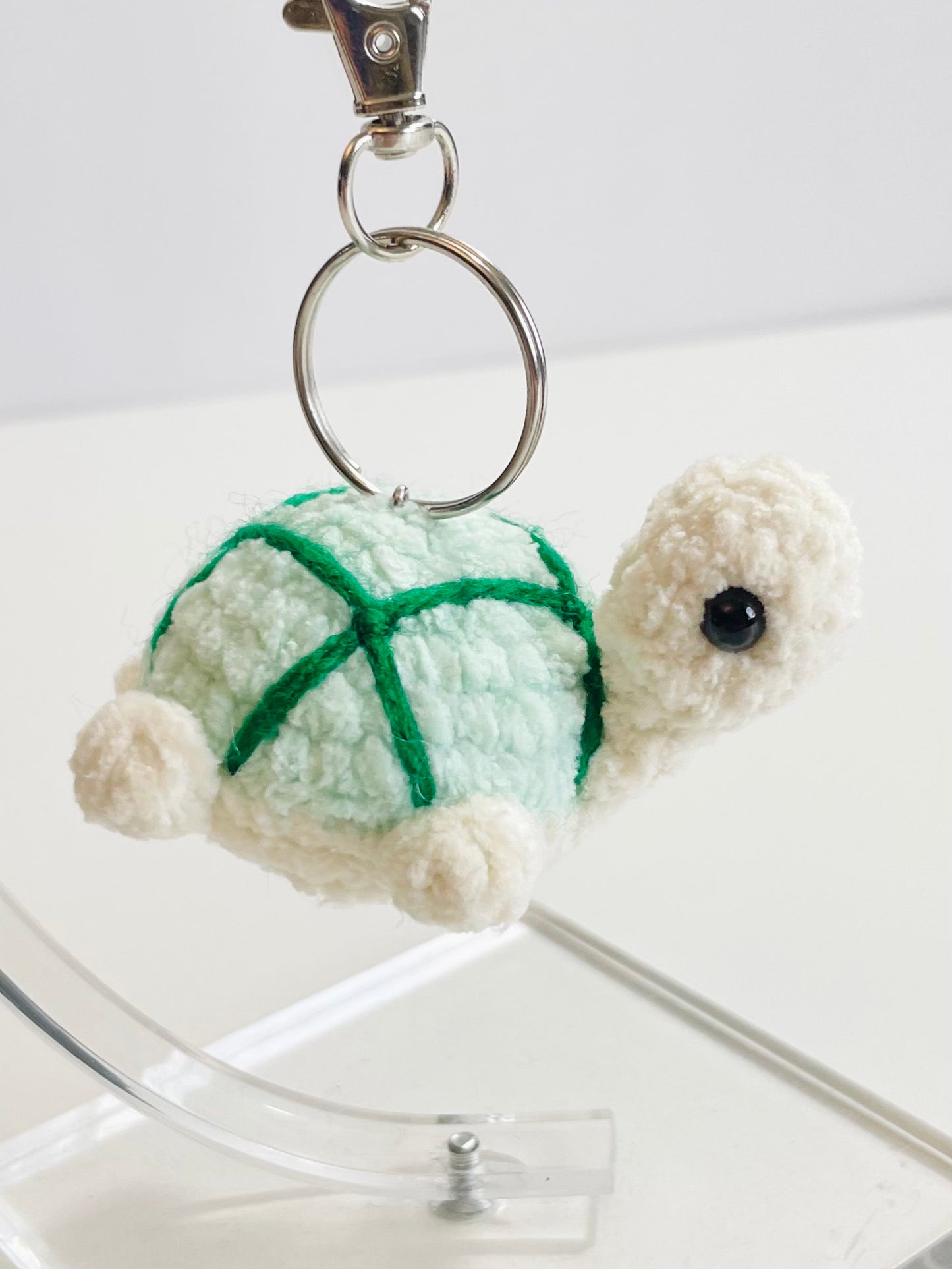 Handmade Crochet Turtle Keychain, Sea Turtle Bag Charm, Ocean Lover Gift