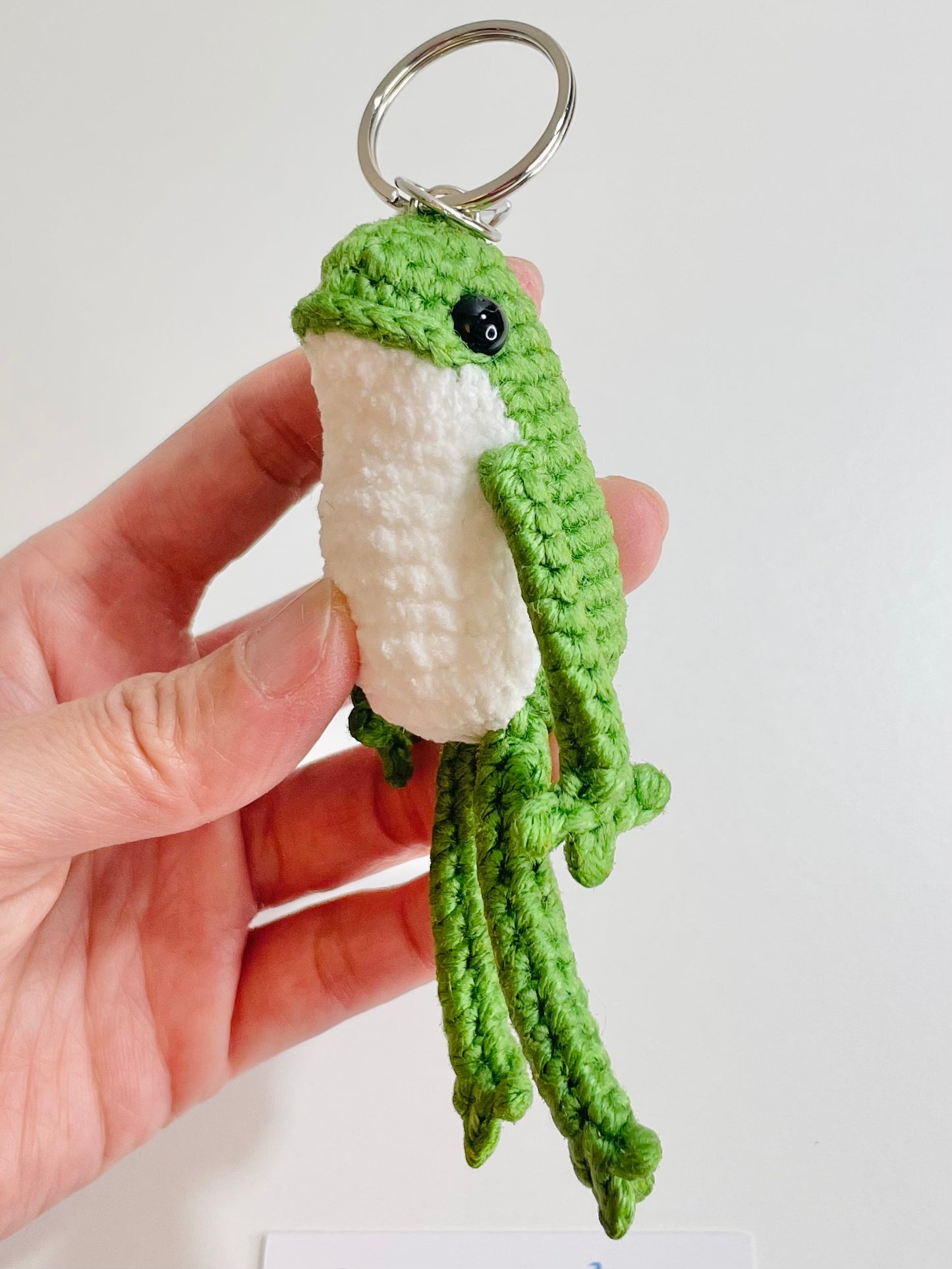 Crochet Frog Keychain - Handmade Frog Amigurumi, Cute Animal Bag Charm