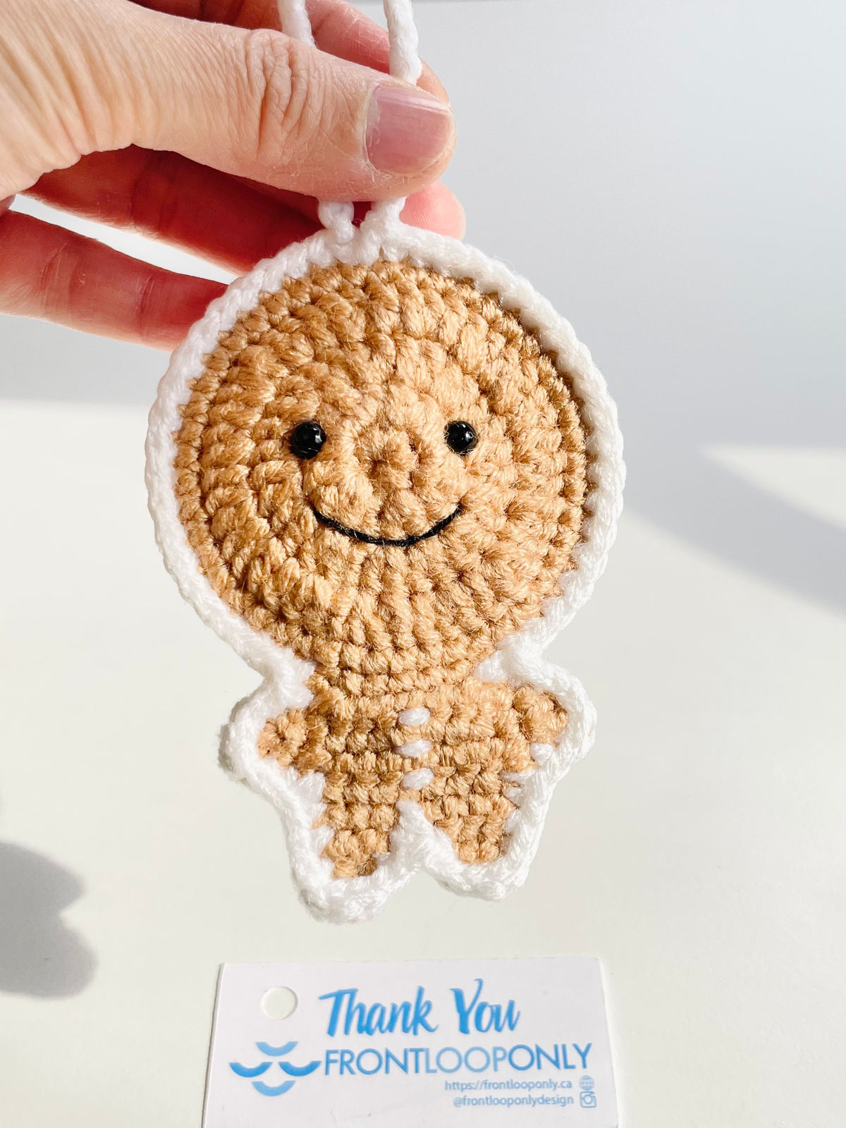 Handmade Crochet Gingerbread Man Ornament, Christmas Tree Decoration, Holiday Keepsake, Baker Gift