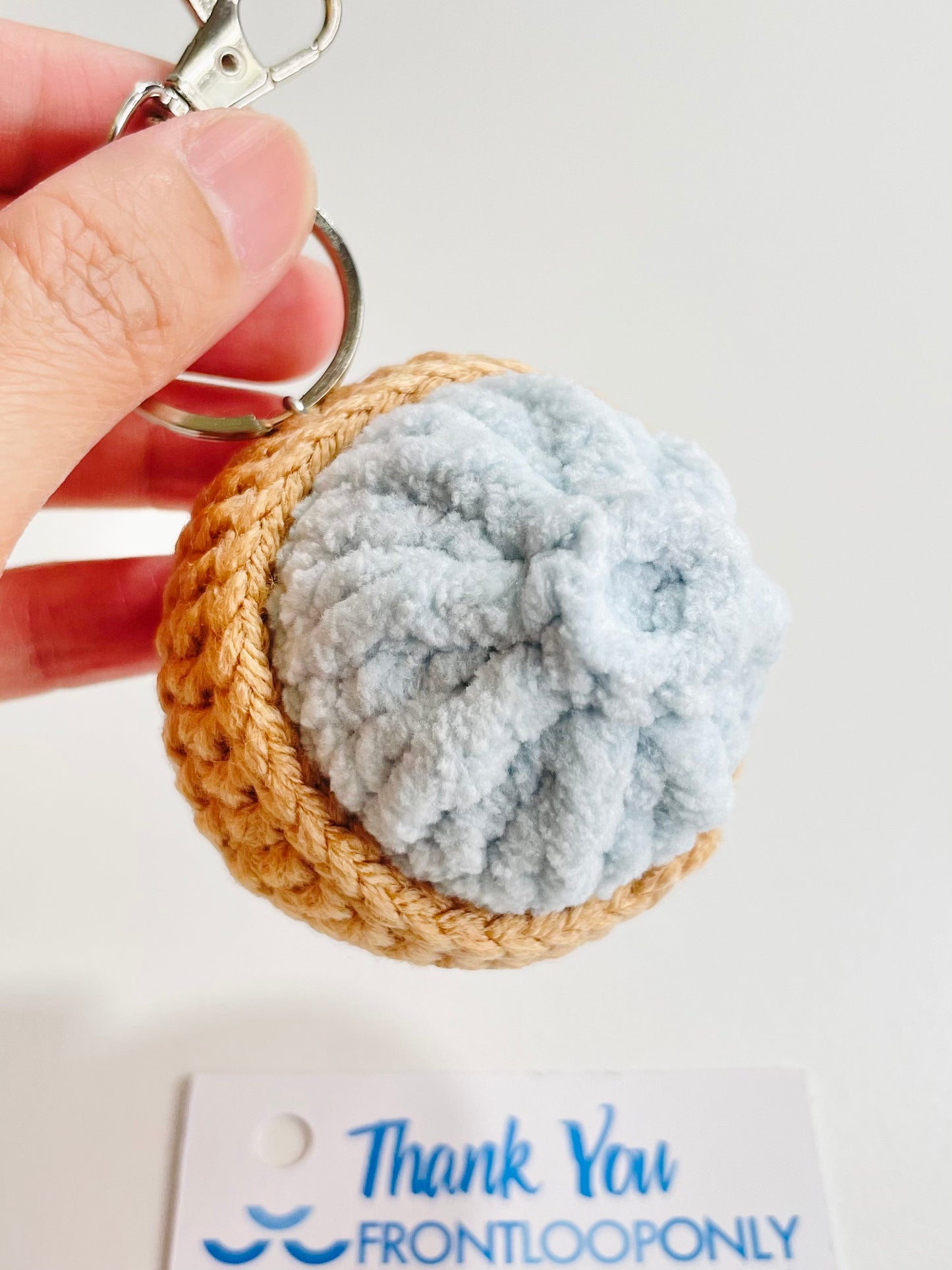 Crochet Bao Dumpling Keychain, Kawaii Food Charm, Lucky Amigurumi Bag Accessory