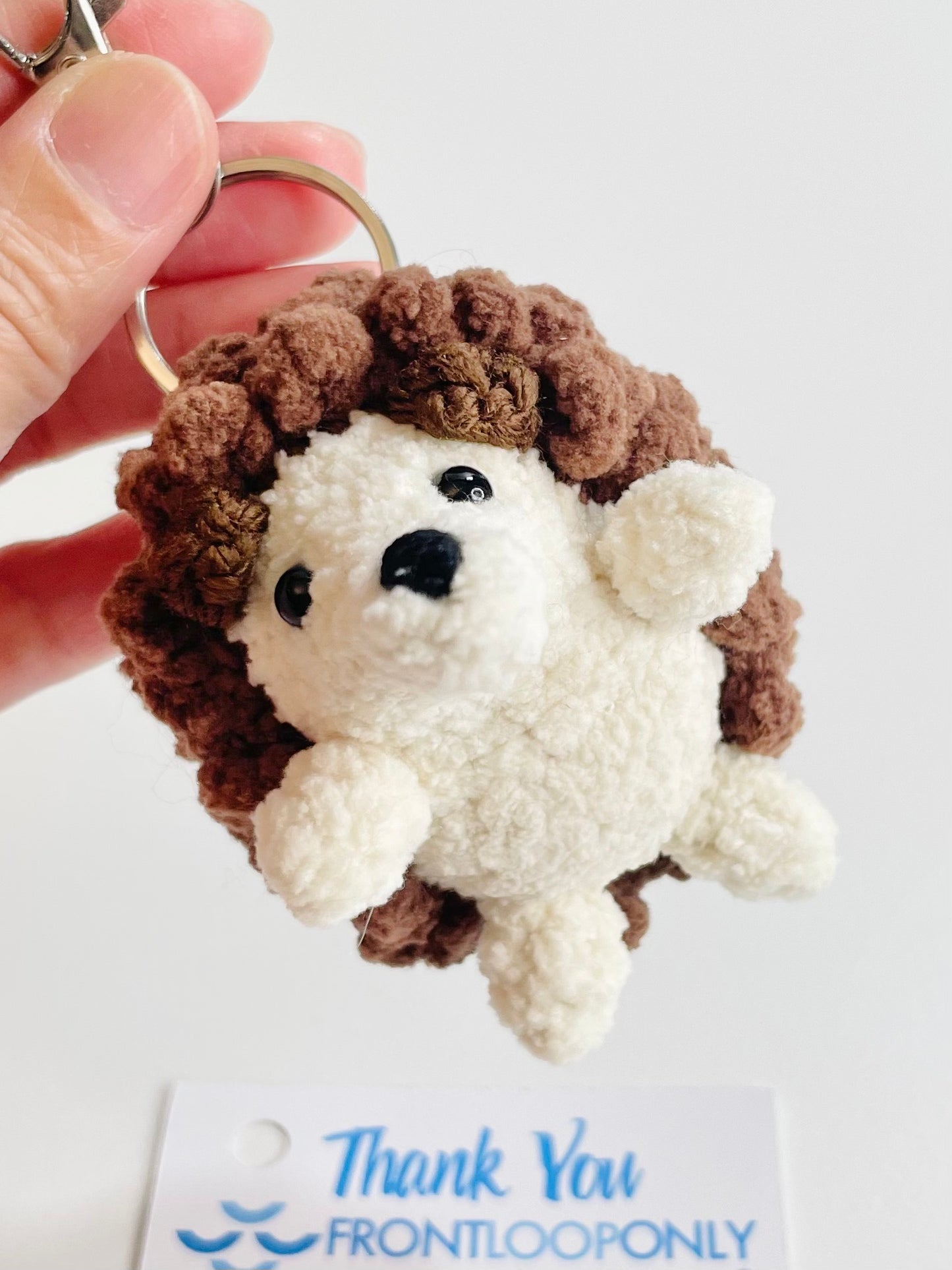 Handmade Amigurumi Hedgehog Keychain, Kawaii Woodland Animal Bag Charm