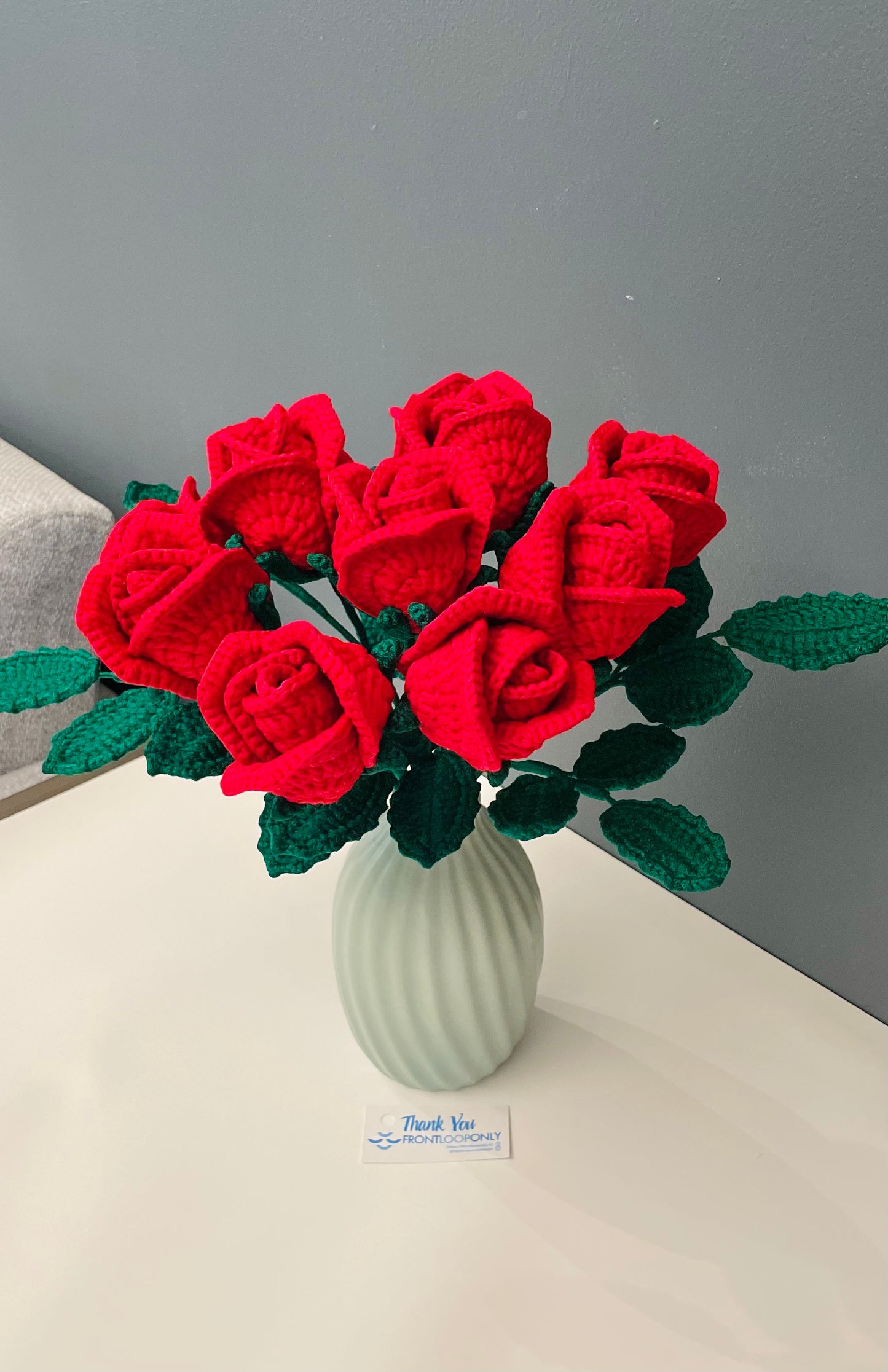 Crochet Rose – Handmade Red Rose, Valentine’s Day Gift, Forever Crochet Flower, Romantic Decor