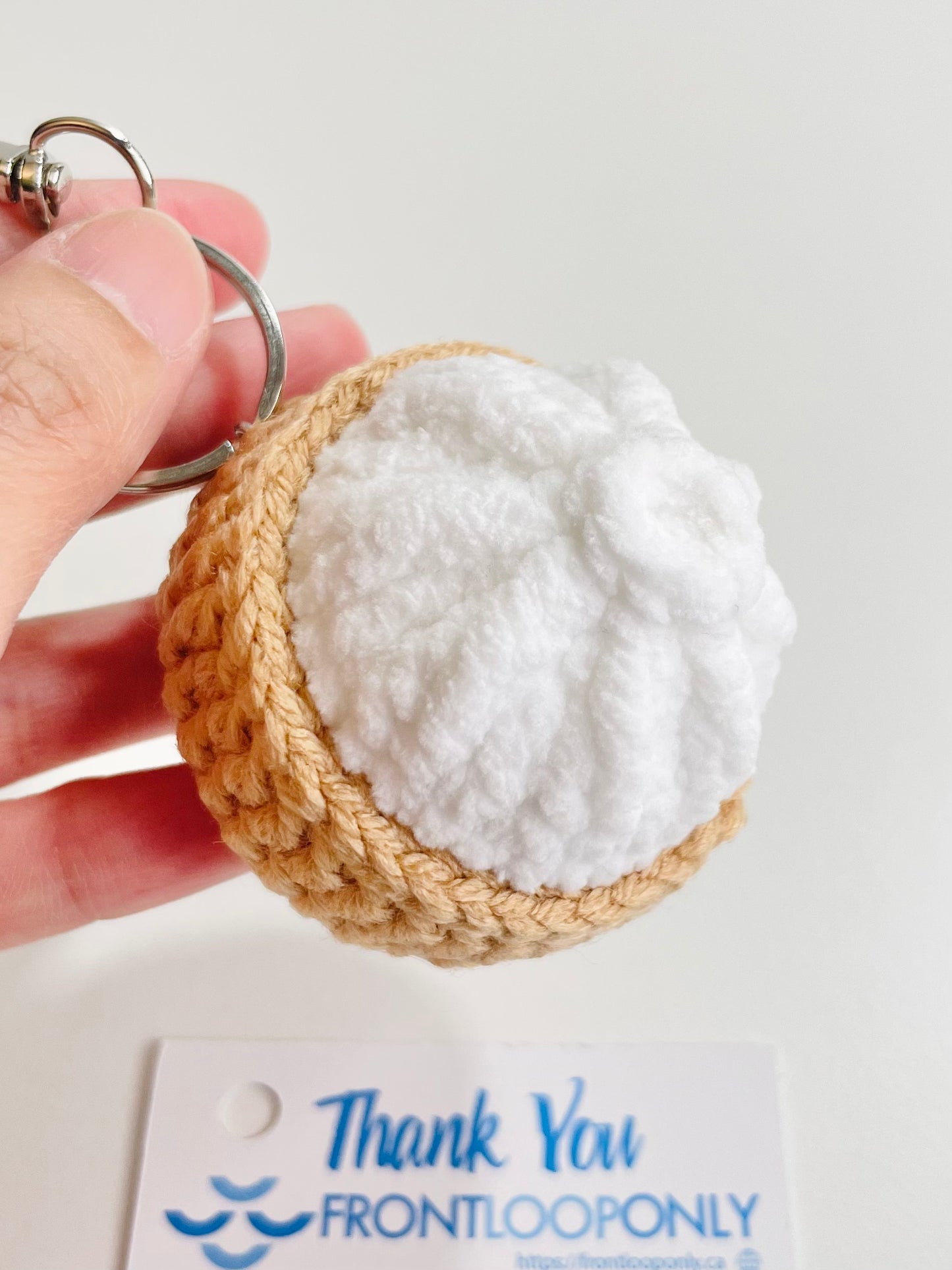 Crochet Bao Dumpling Keychain, Kawaii Food Charm, Lucky Amigurumi Bag Accessory