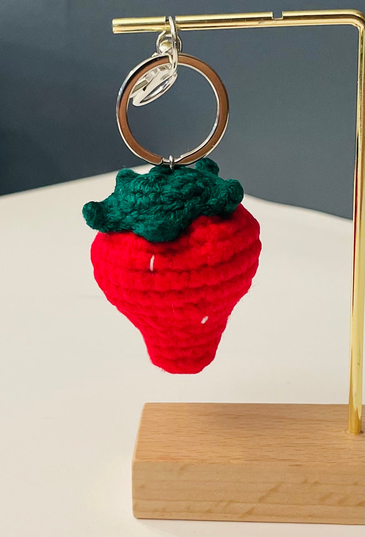 Crochet Fruit or Vegetable Keychain – Handmade Strawberry, Avocado, Tomato, Broccoli Gift