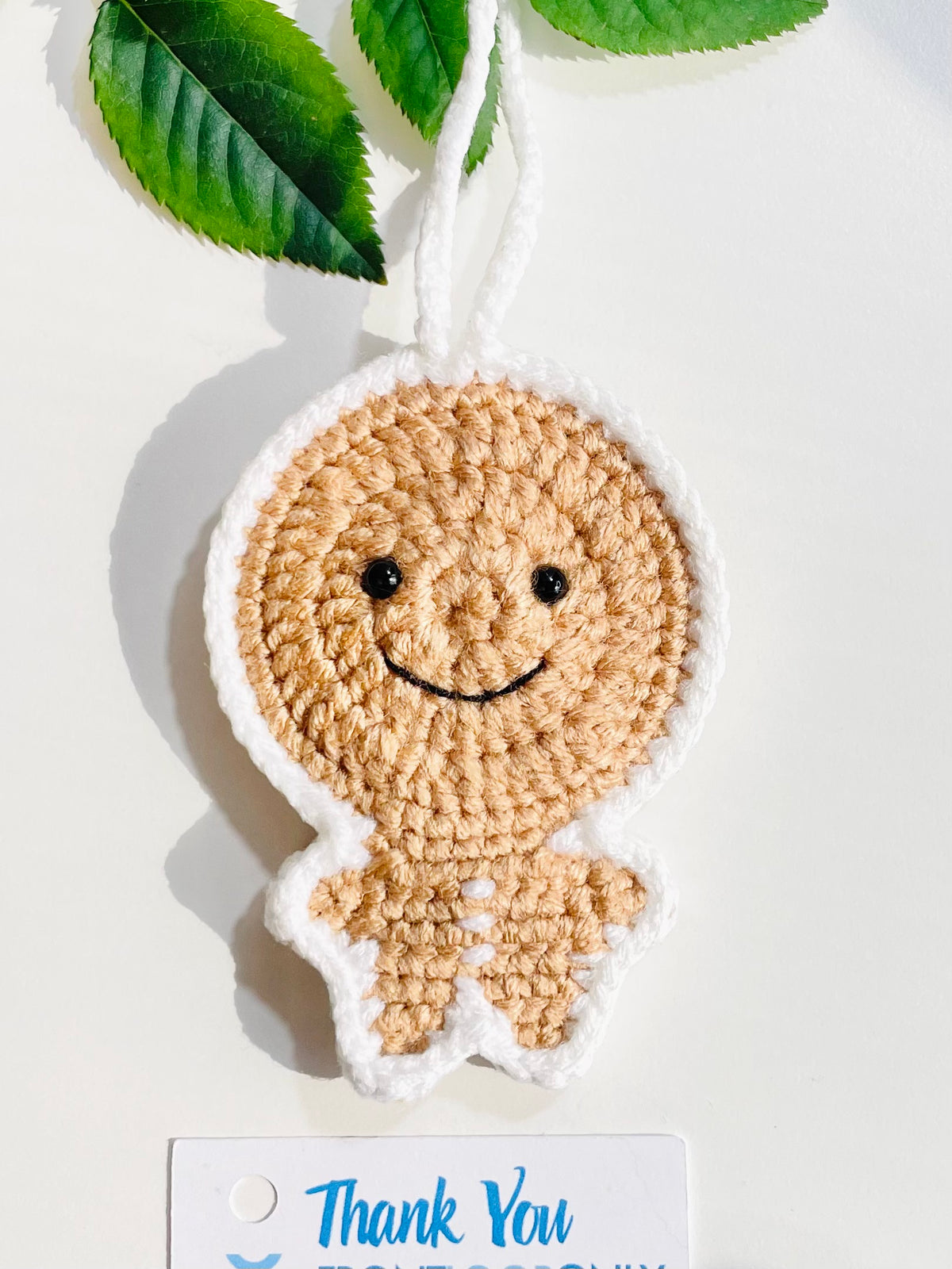 Handmade Crochet Gingerbread Man Ornament, Christmas Tree Decoration, Holiday Keepsake, Baker Gift