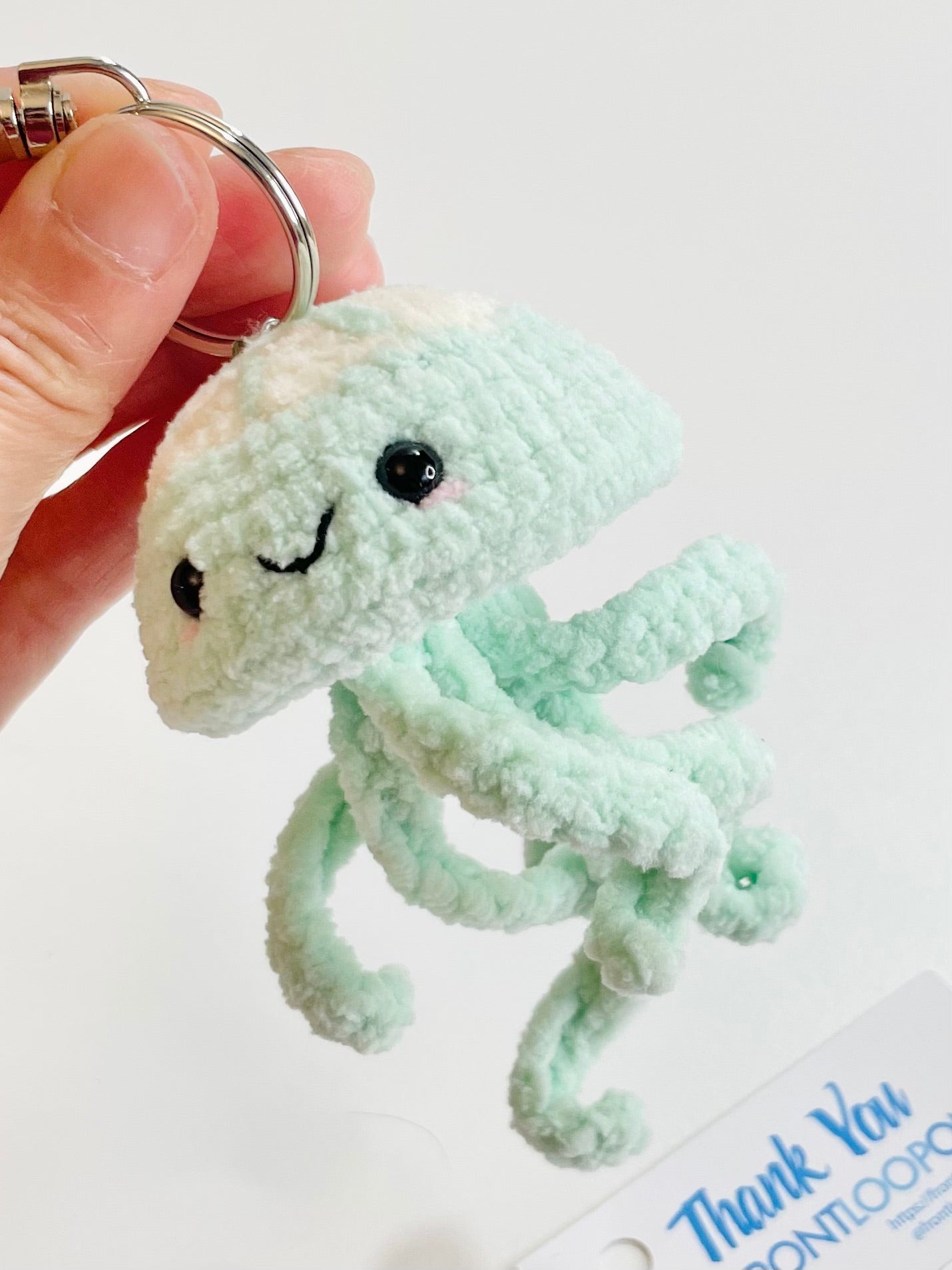 Jellyfish Keychain – Crochet Soft Sea Creature, Trendy Handmade Accessory