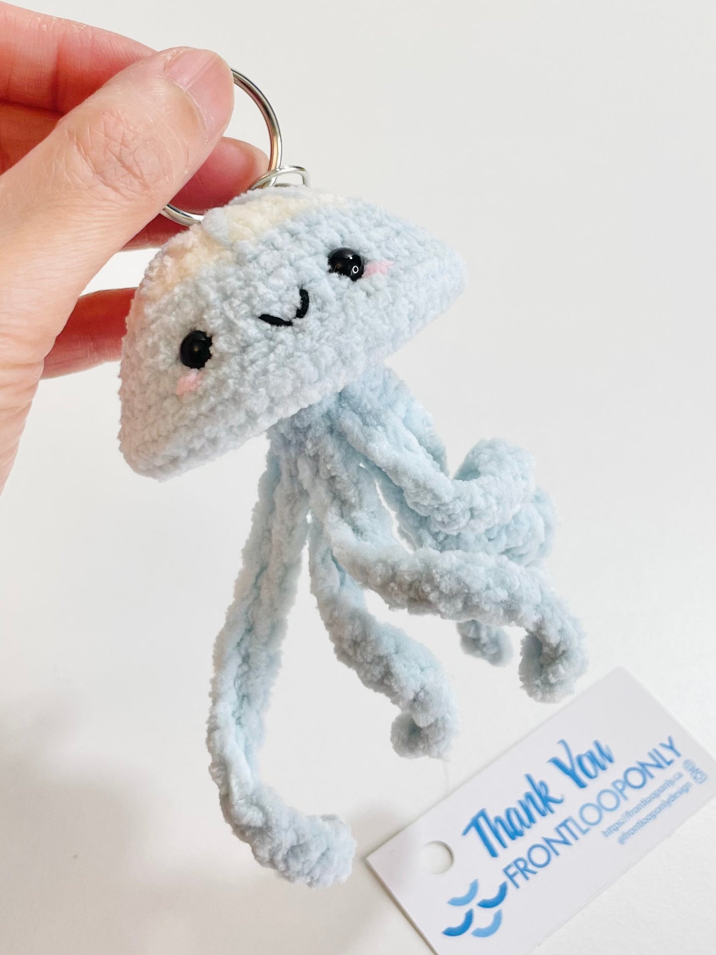 Jellyfish Keychain – Crochet Soft Sea Creature, Trendy Handmade Accessory
