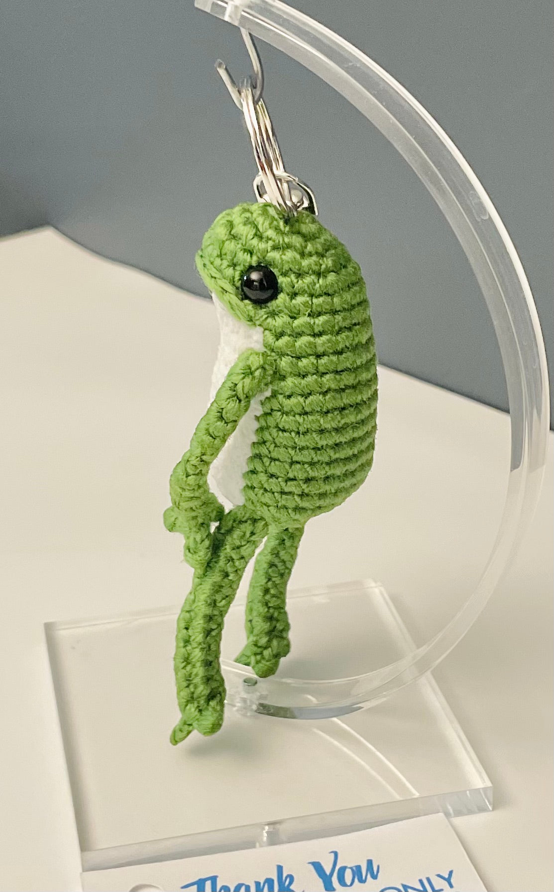 Crochet Frog Keychain - Handmade Frog Amigurumi, Cute Animal Bag Charm