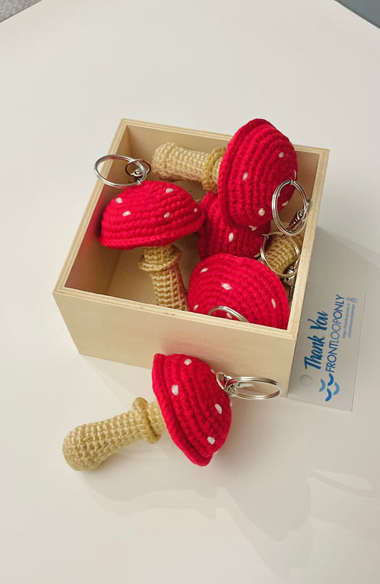 Crochet Mushroom Keychain - Valentine Gift “I’m So Mushroom in Love With You”