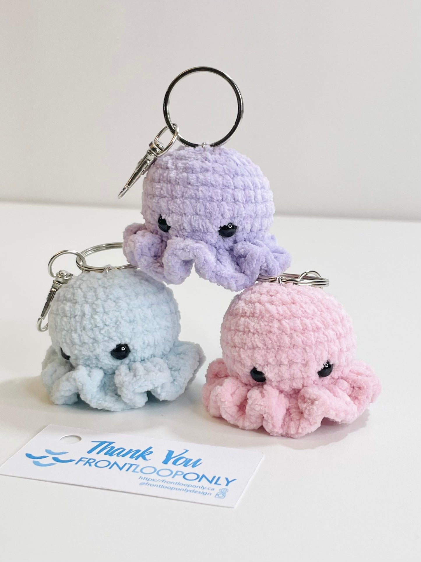 Crochet Octopus Keychain – Handmade Amigurumi Plush Bag Charm