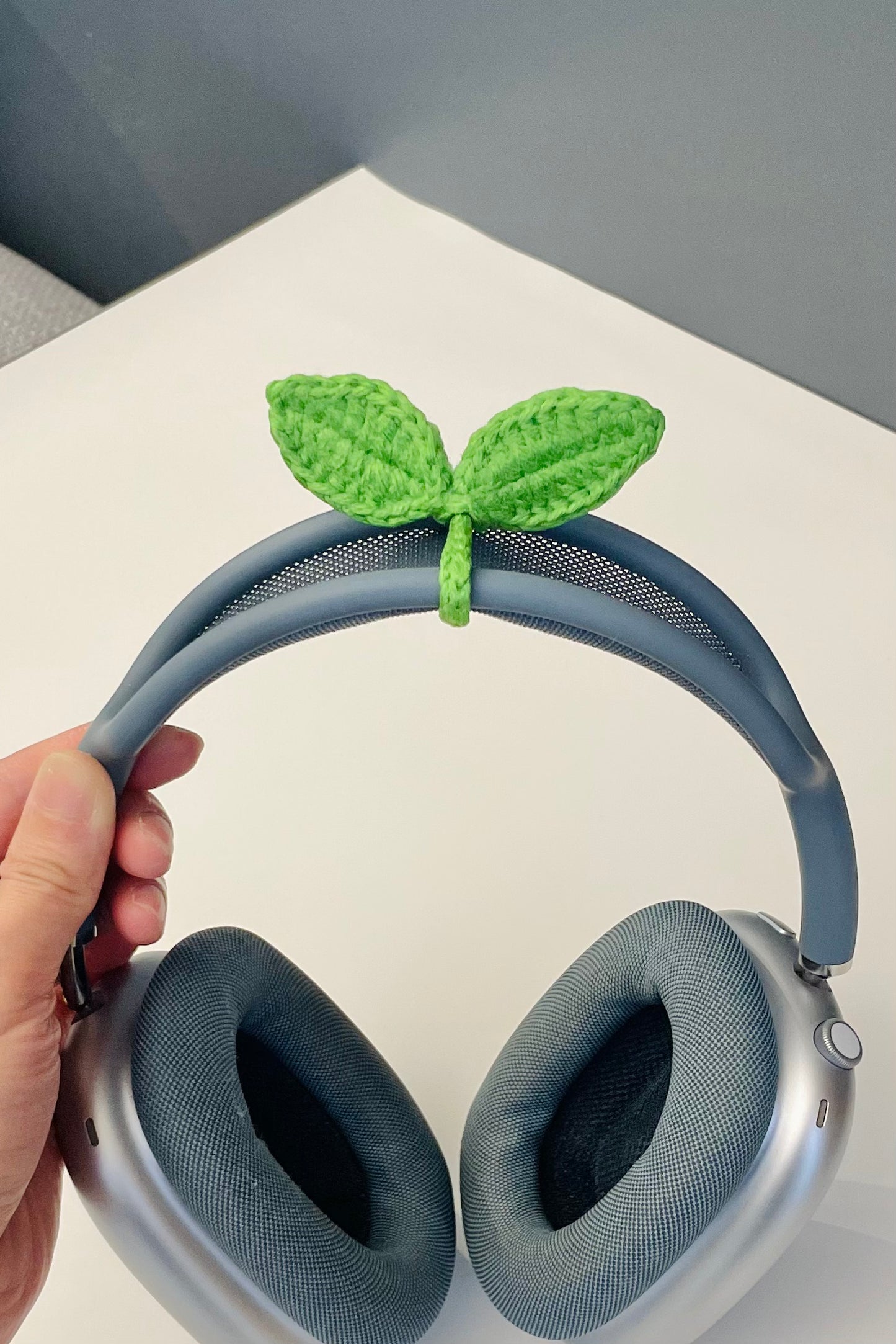 Crochet Leaf Sprout - Headphone Sprout for AirPods Max, Bookmark & Wire Wrap