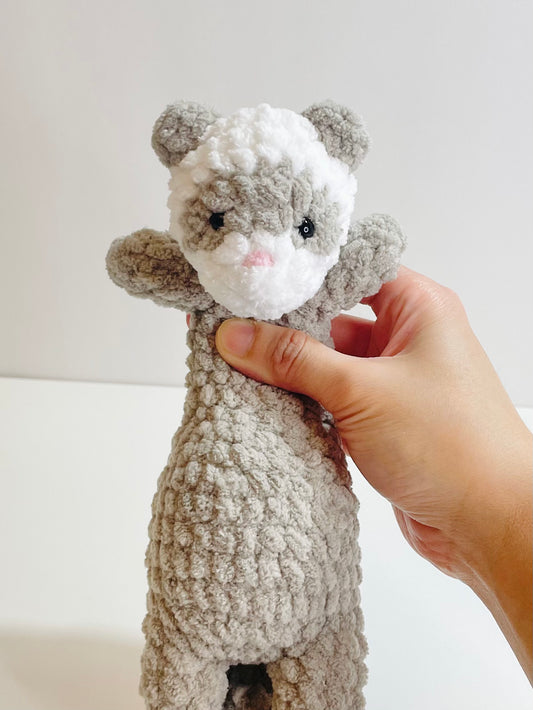 Weighted Crochet Ferret Plush | Handmade Amigurumi Stuffed Animal, Comfort Cuddler