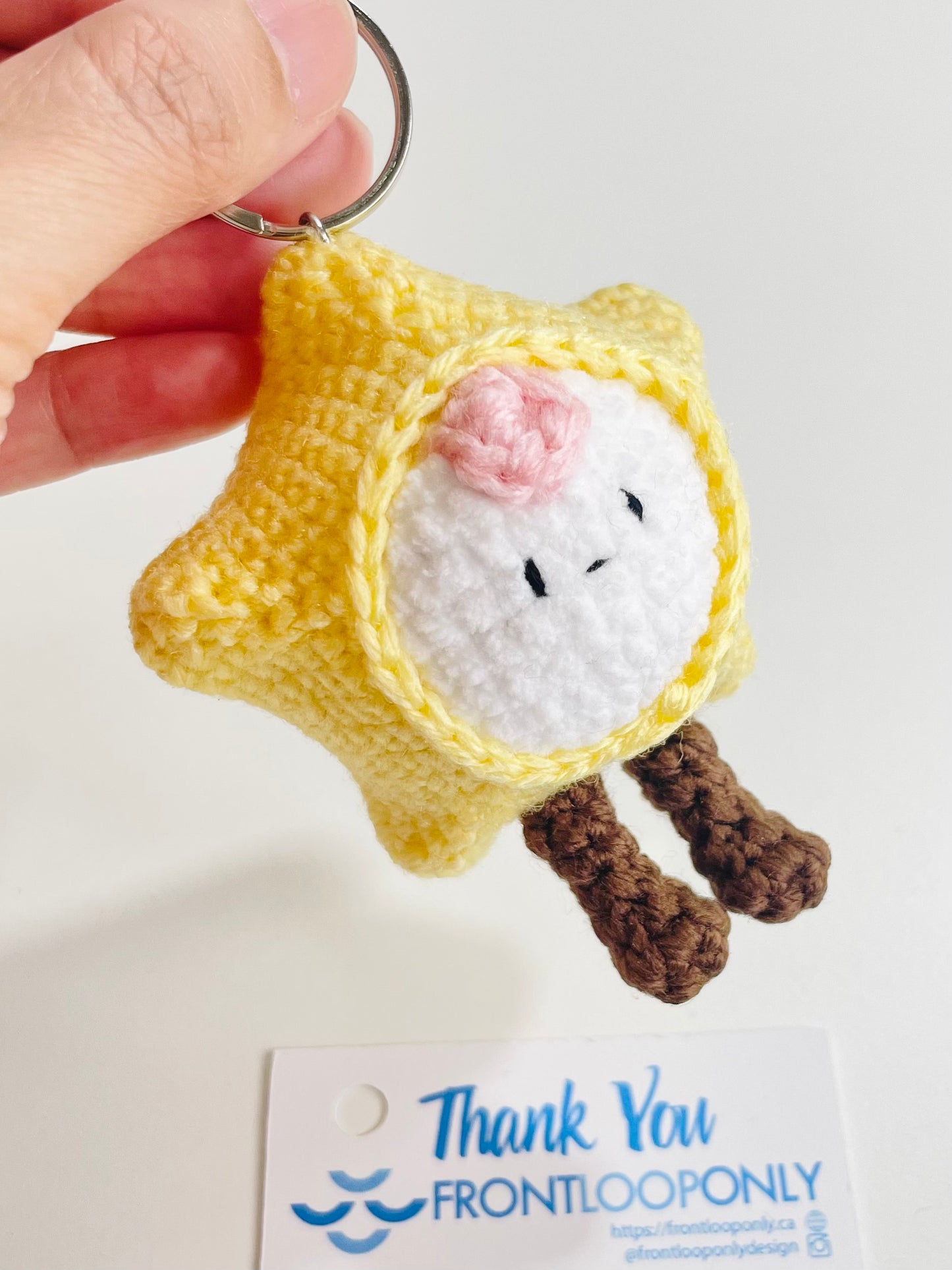 Crochet Baby Star Keychain – Handmade Kawaii Star Bag Charm, Amigurumi Keyring