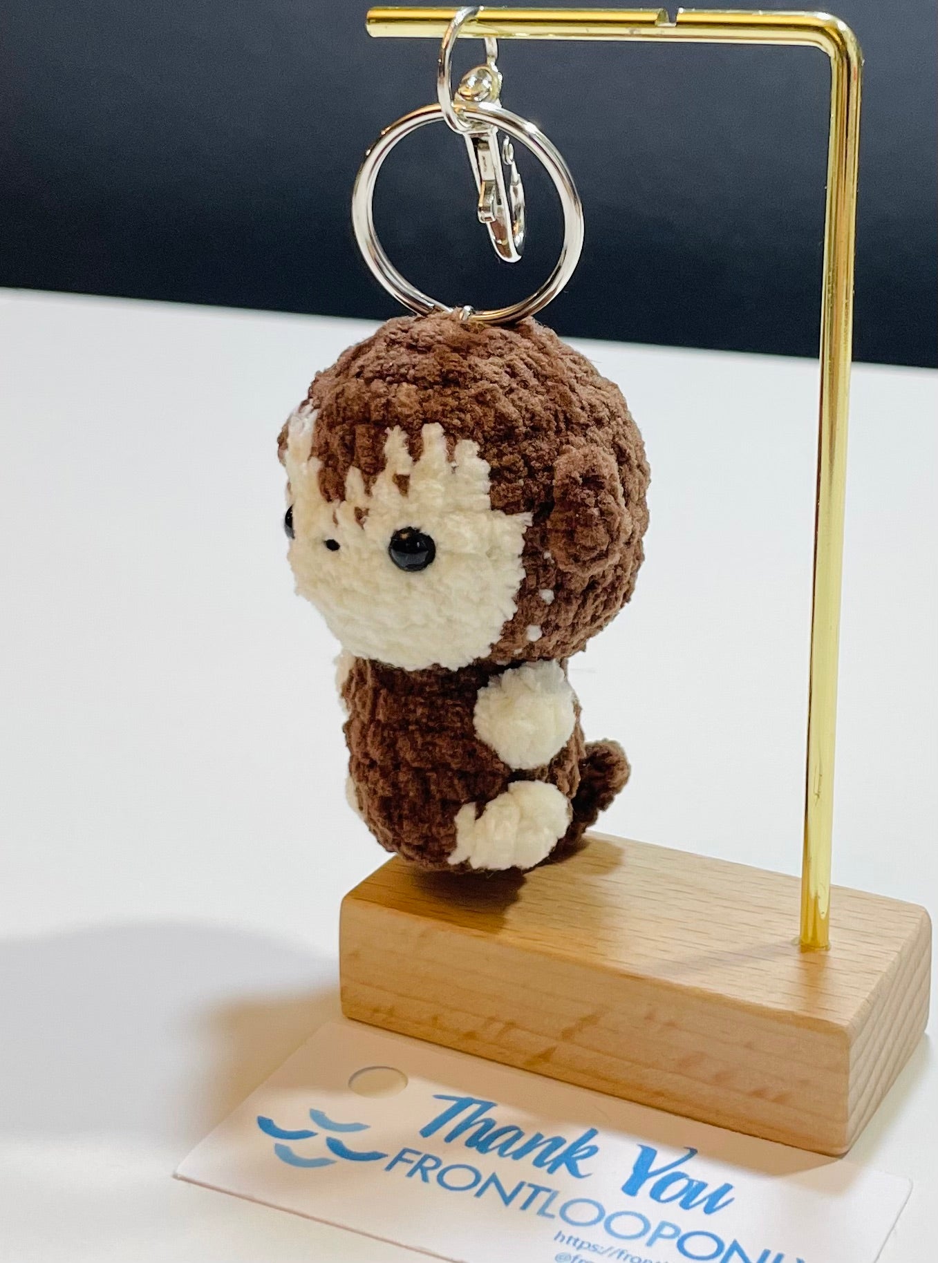 Handmade Crochet Monkey Keychain, Amigurumi Plush Bag Charm, Mini Animal Accessory