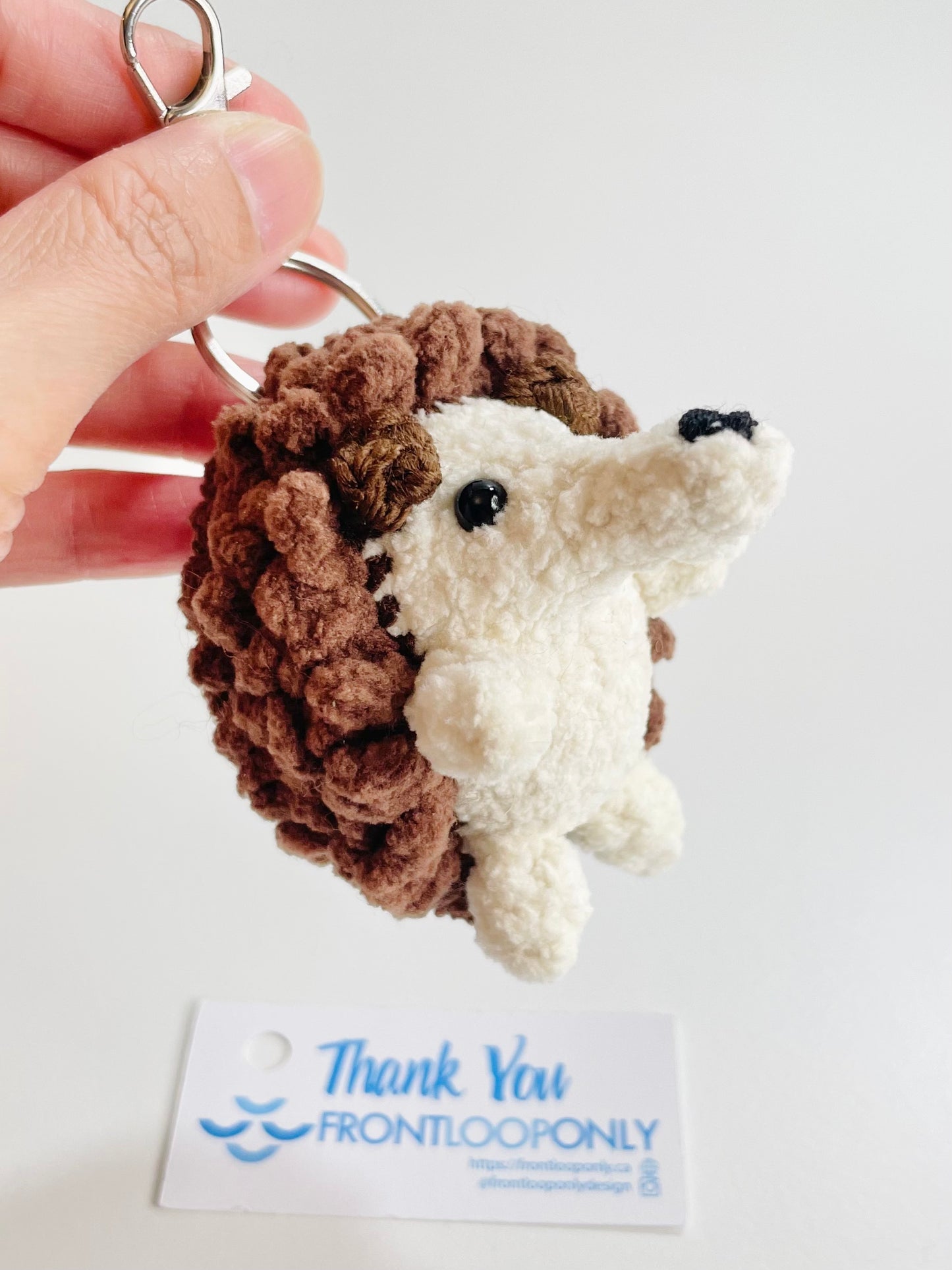 Handmade Amigurumi Hedgehog Keychain, Kawaii Woodland Animal Bag Charm