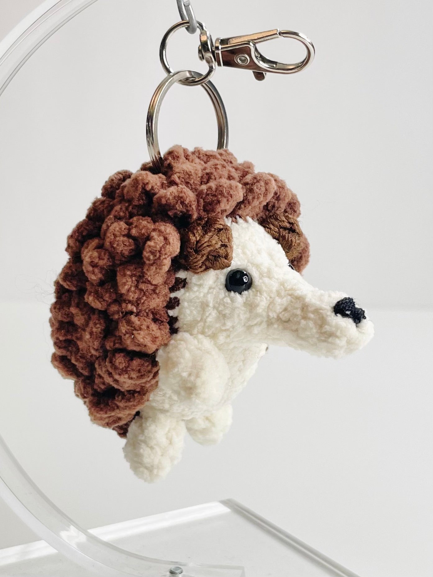Handmade Amigurumi Hedgehog Keychain, Kawaii Woodland Animal Bag Charm